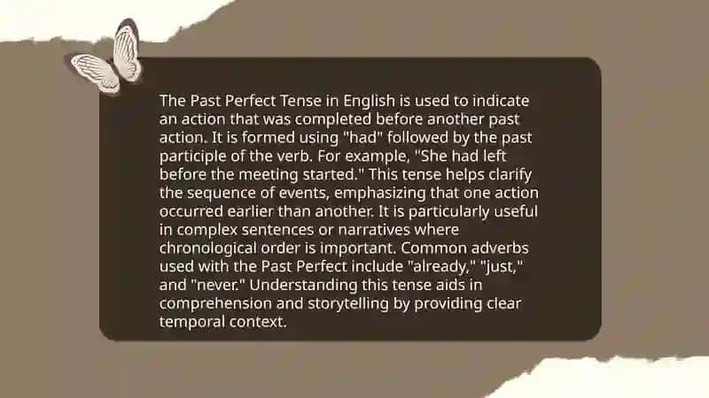 Past perfect tense 4