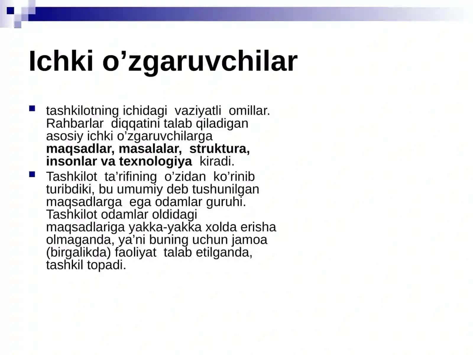 Tashkilotlarning ichki va tashqi muhitlari 4