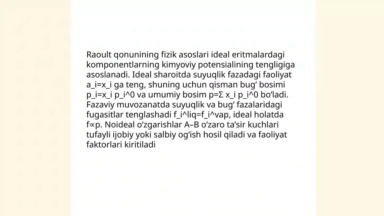 Raul va Vant Goff qonunini oʻrganish 4