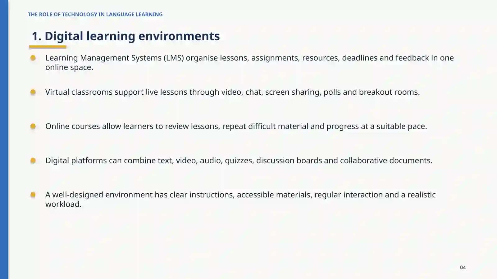 THE ROLE OF TECHNOLOGY IN LANGUAGE LEARNING 4