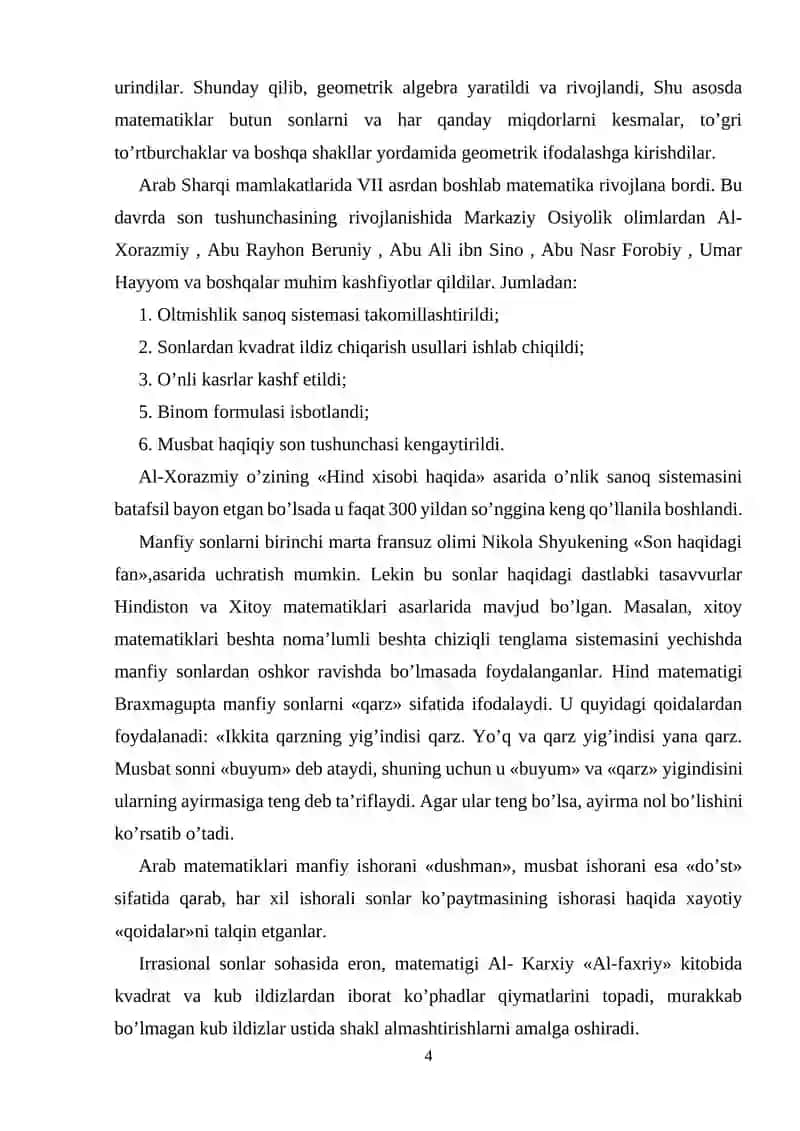 Haqiqiy sonlar to’plami va uning xossalari 4