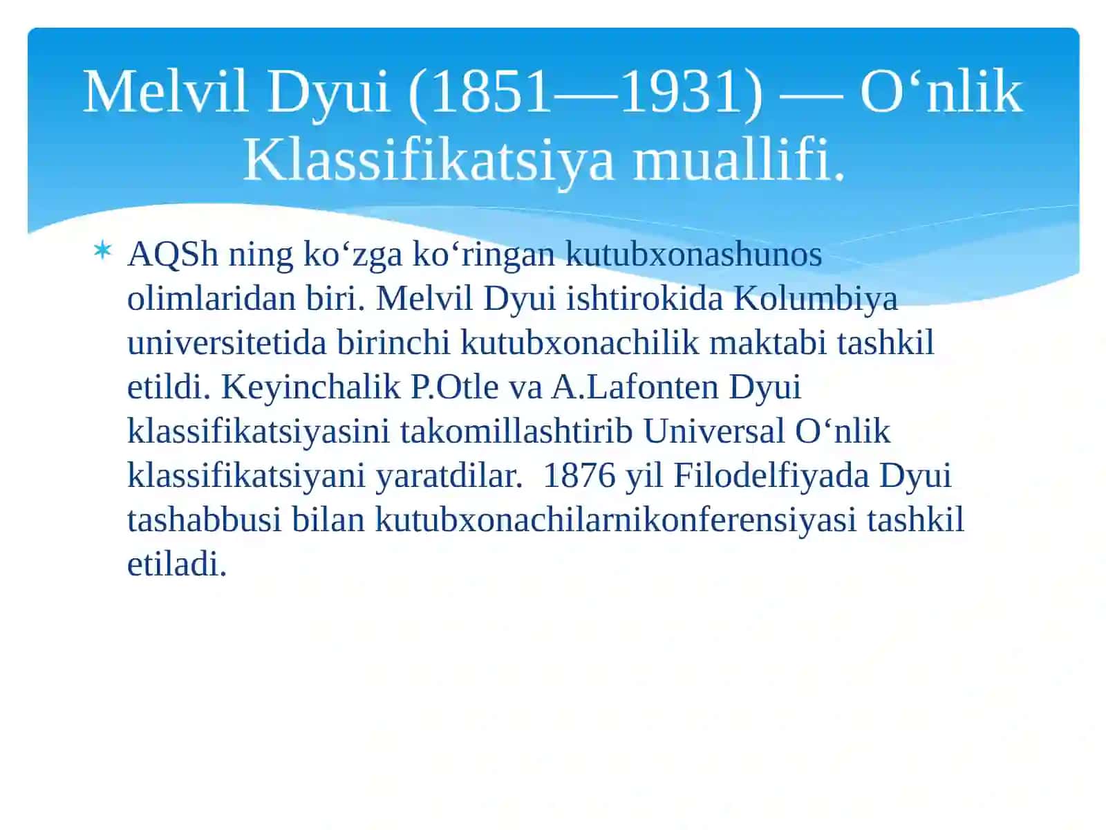 Universal o‘nlik klassifikatsiyasining zamonaviy nashrlarni asosiy qatori 4