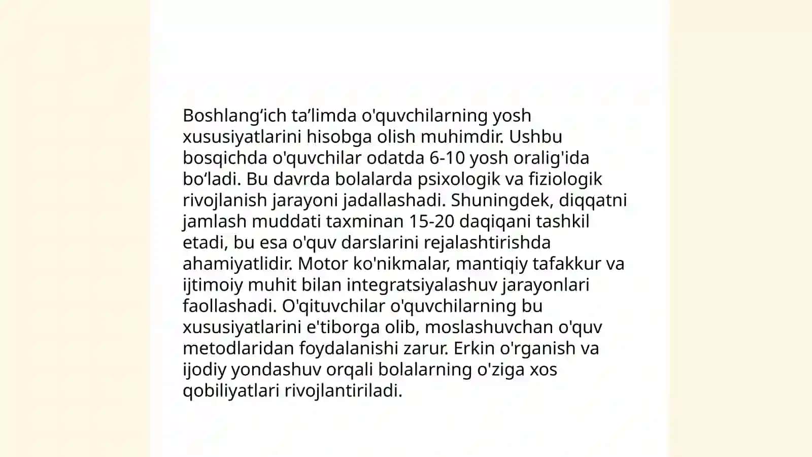 Boshlangʻich sinflarda taʼlim tamoyillari va qonuniyatglari 4