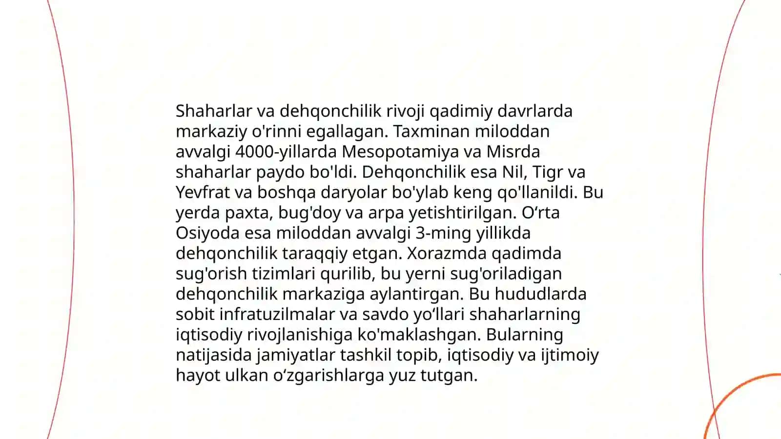 Shaharlar hayotidagi o'zgarishlar 4