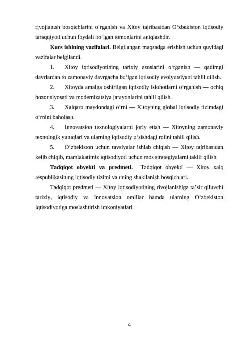“Xitoy iqtisodiyotining rivojlanish bosqichlari” mavzusida ilmiy ish 4