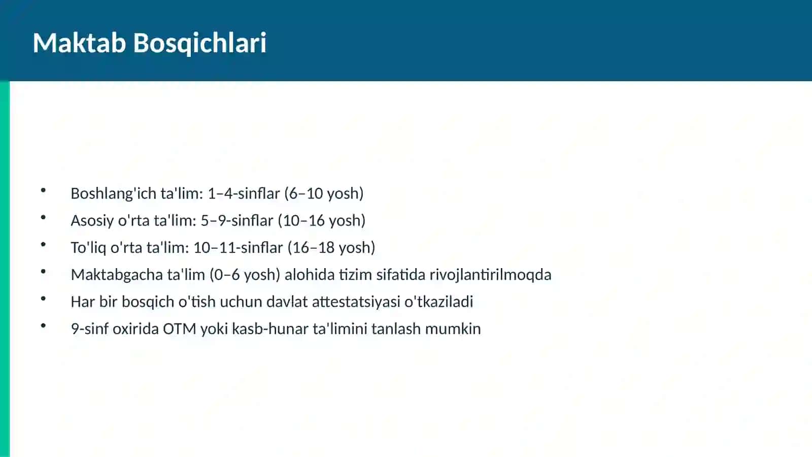 Umumiy O'rta Ta'lim 4