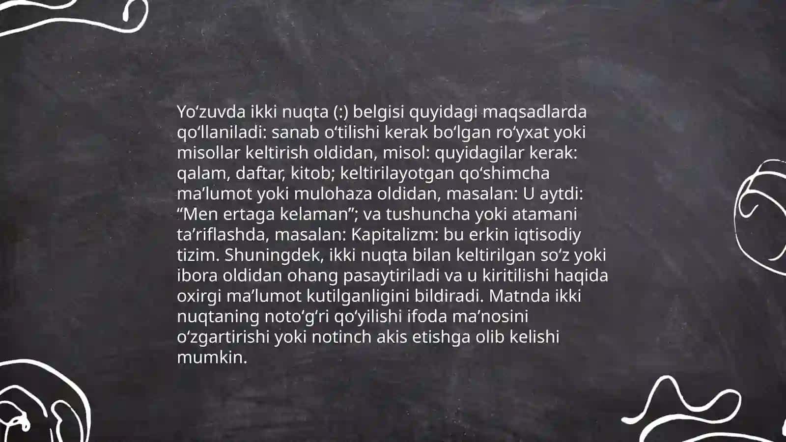 Ikki nuqta va ko'p nuqta belgilarining ishlatilishi 4