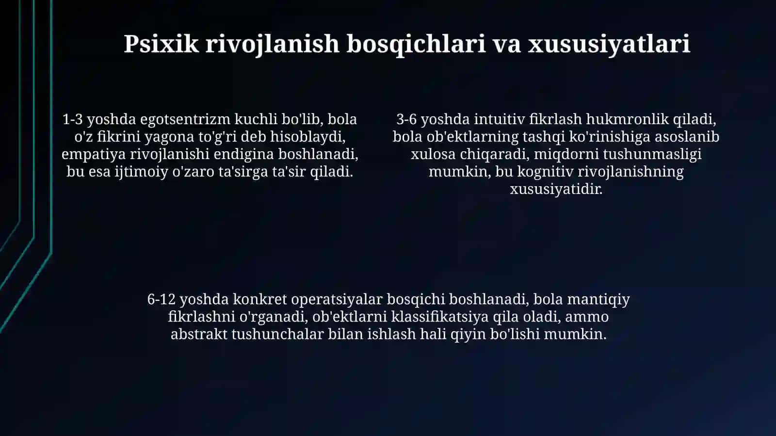 Ilk bolalik davridapsixikoʻsish 4