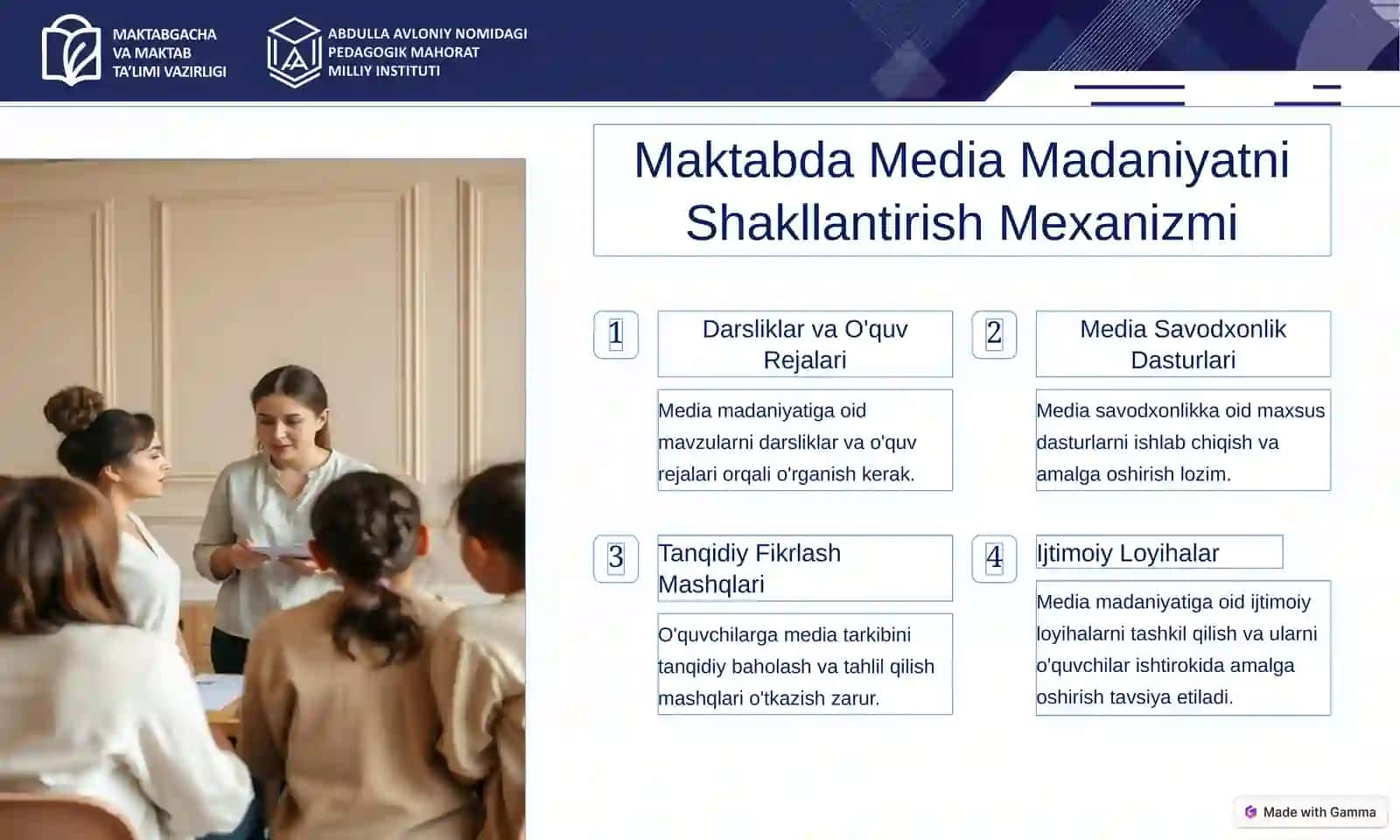 MAKTAB PEDAGOGLARI VA O‘QUVCHILARIDA MEDIASAVODXONLIKNI SHAKLLANTIRISH 4