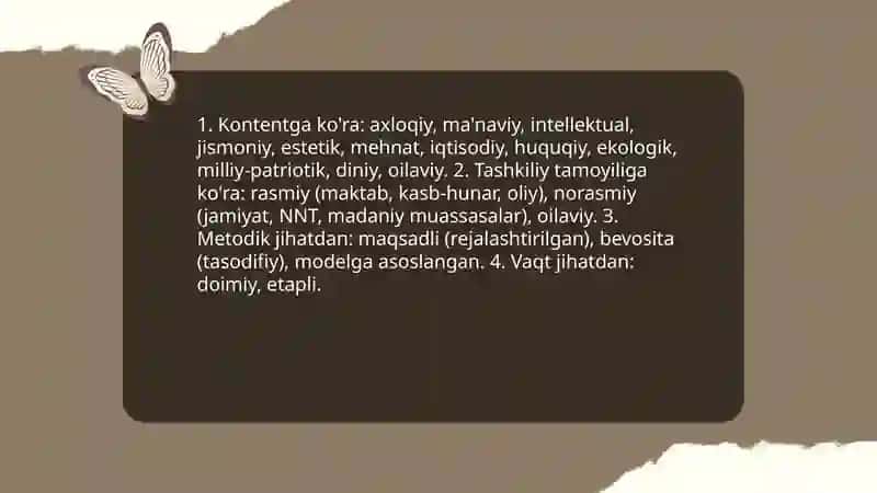 Tarbiya turlari va uning mohiyati 4
