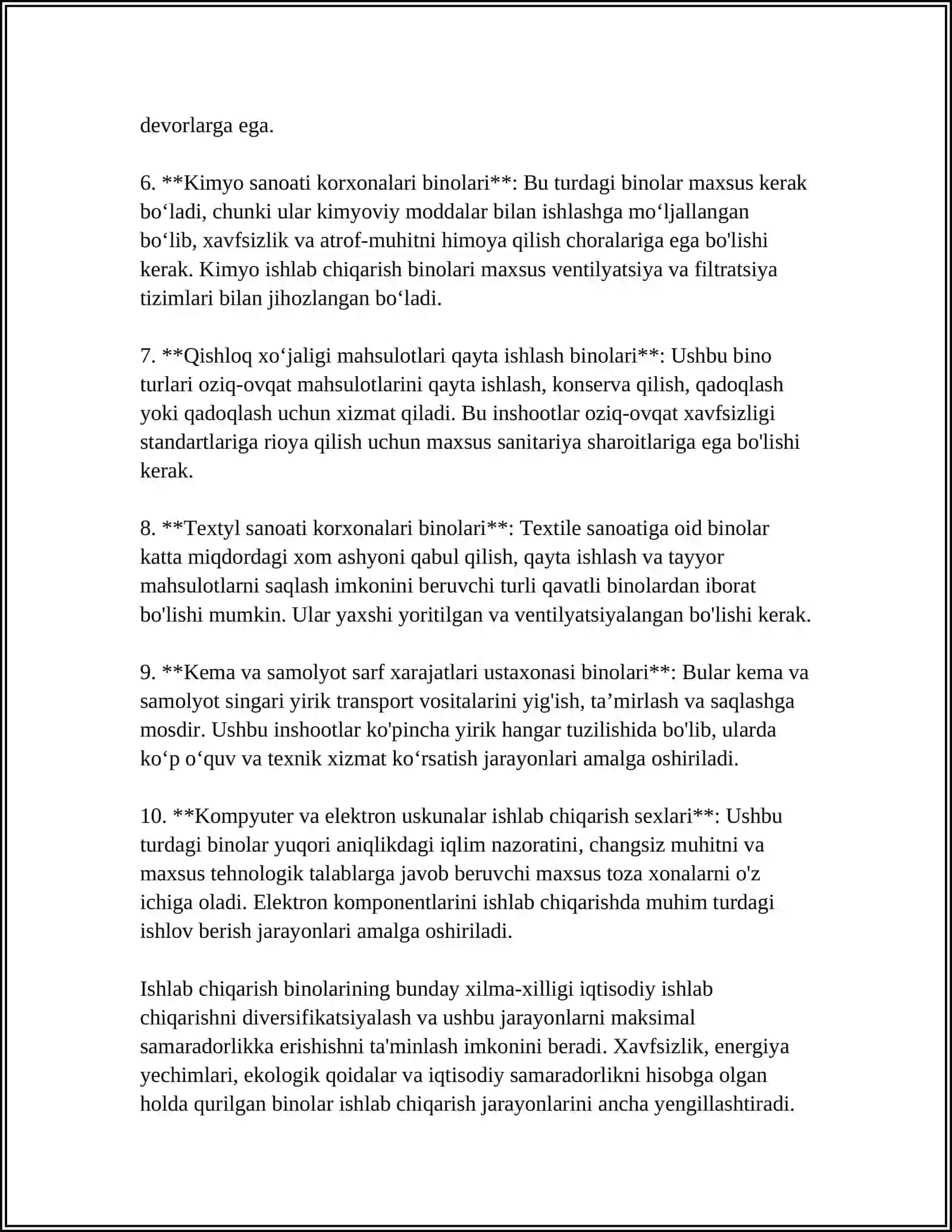 SANOAT BINOLARINING KLASSIFIKATSIYASI 4