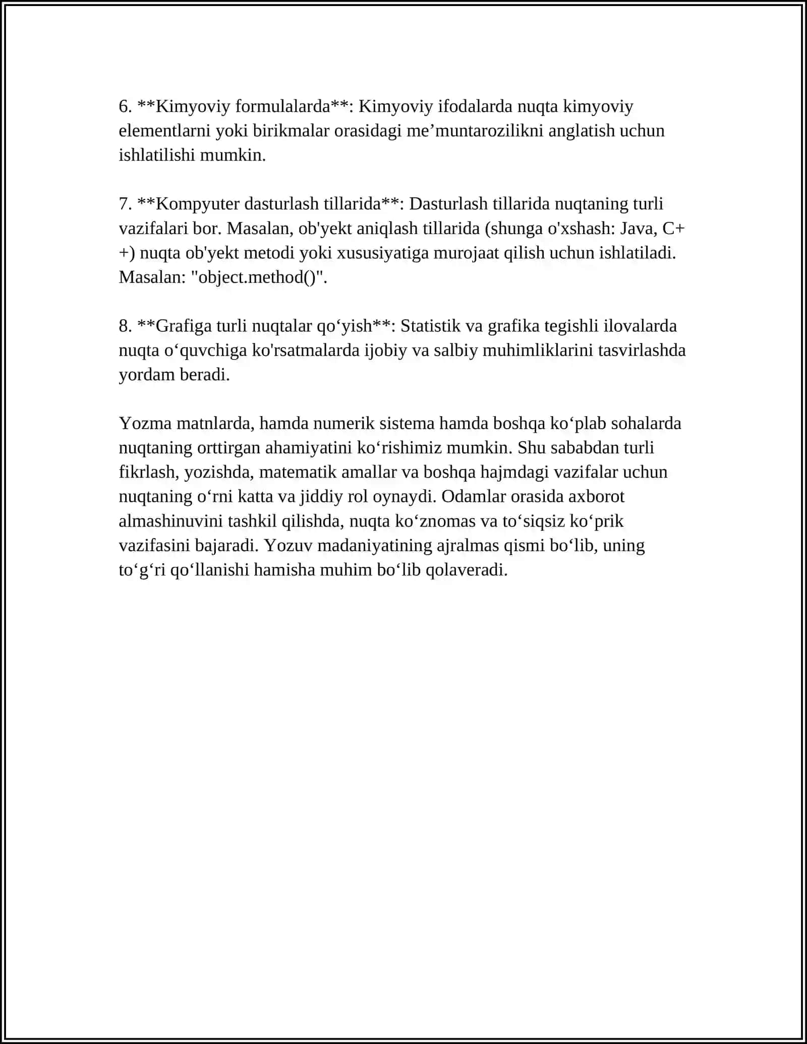 TINISH BELGILARINING QOʻLLANILISH OʻRINLARI 4