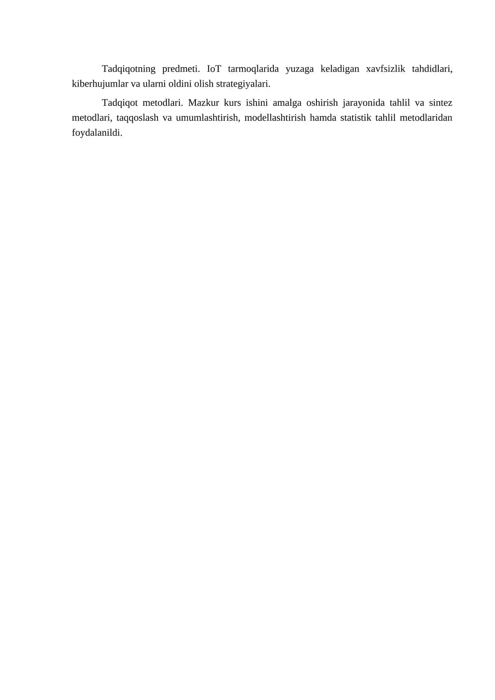 IoT TARMOQLARIDA XAVFSIZLIK TAHDIDLARI VA HIMOYA STRATEGIYALARI 4