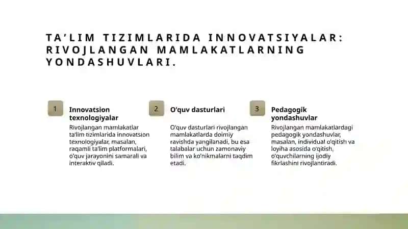 Rivojlangan mamlakatlardagi taʼlim tizimlari xususiyatlari 4