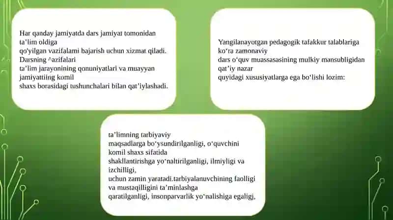 Dars o’qitishning asosiy shakli sifatida 4
