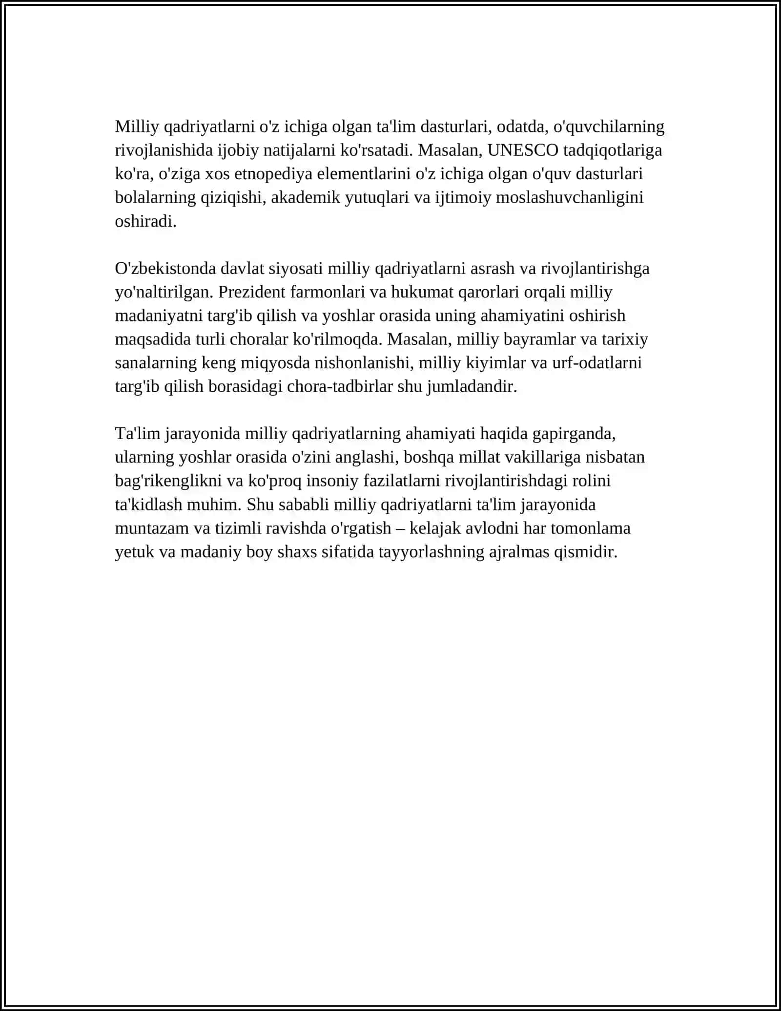 TA'LIM JARAYONIDA MILLIY QADRYATLARNING O'RNI 4