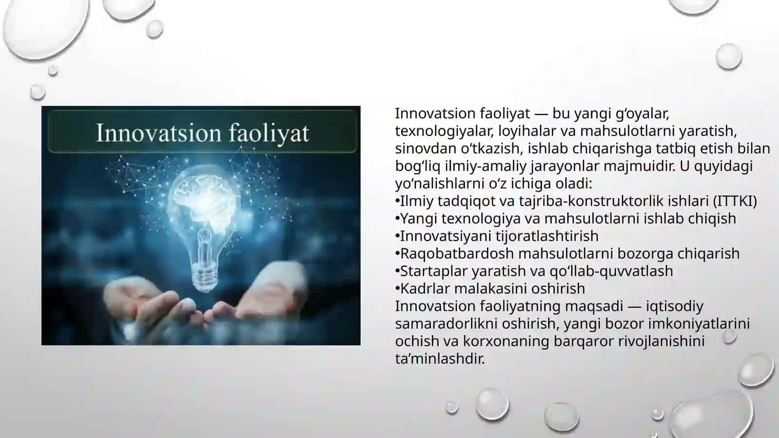 Innovatsion faoliyat va innovatsion jarayon 4
