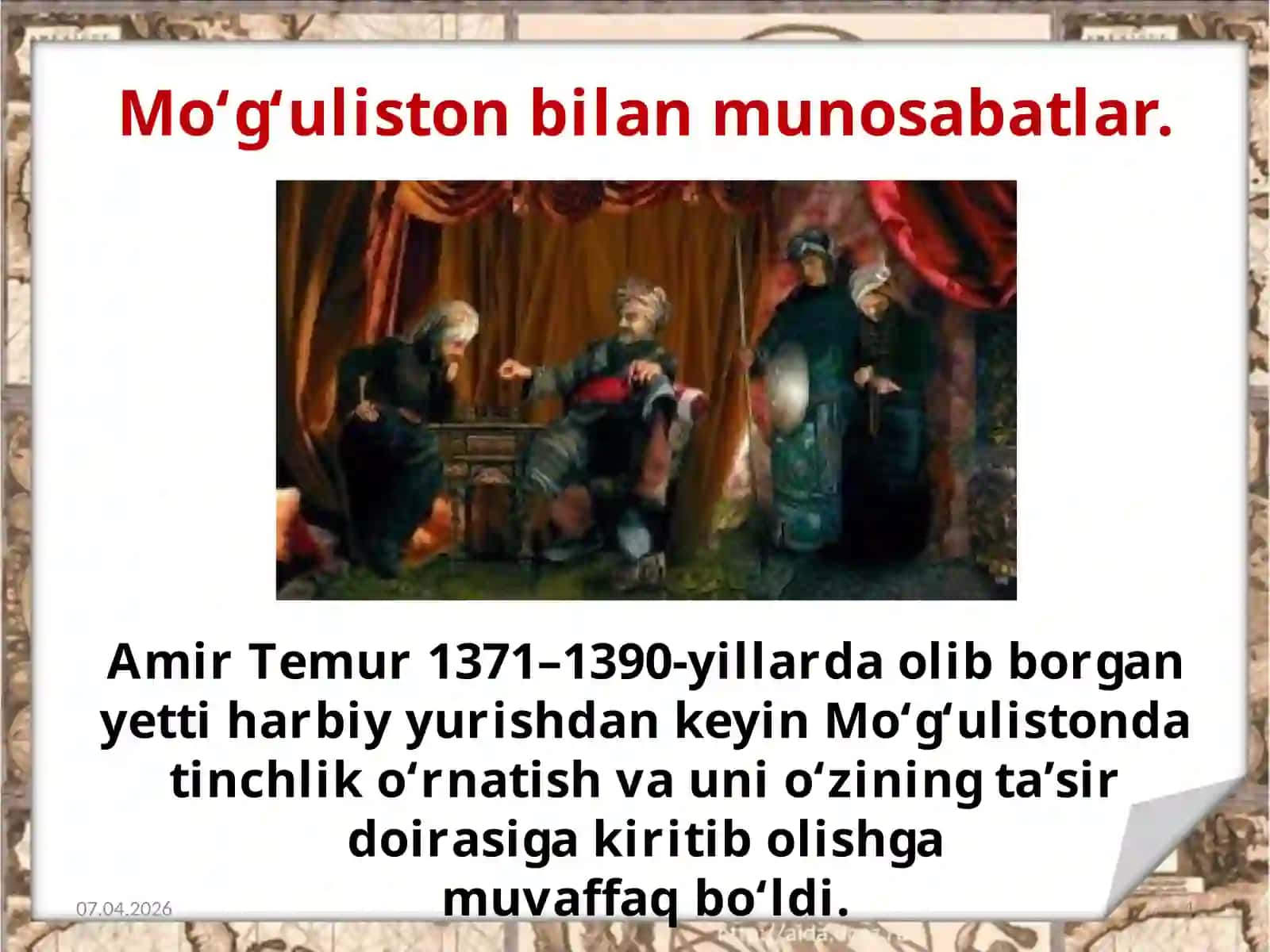 Amir Temurning tashqisiyosati 4