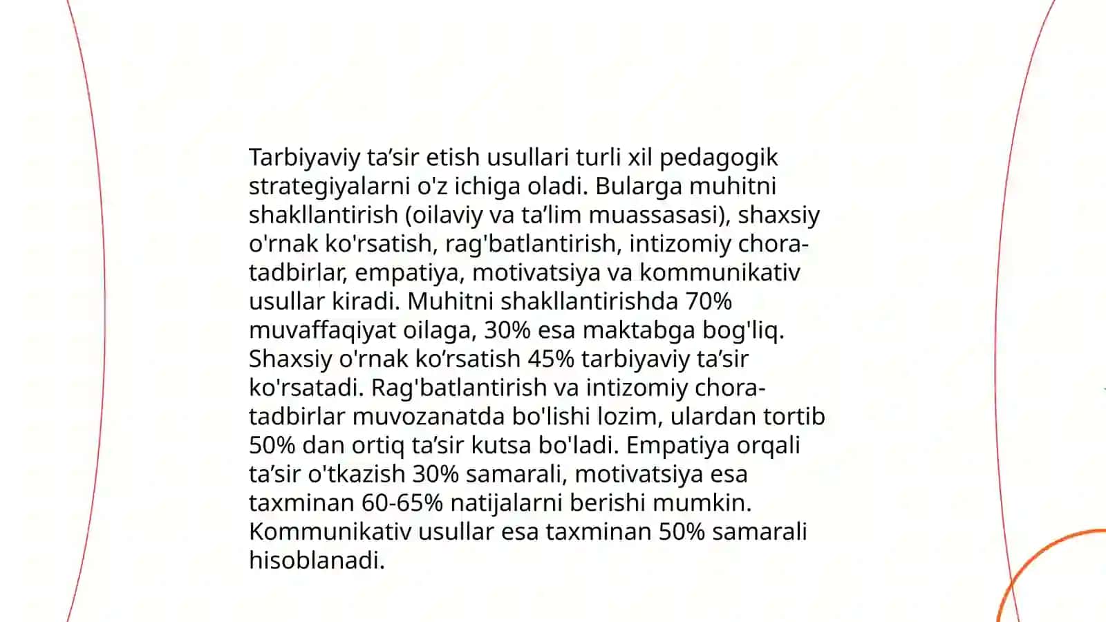 Tarbiyaviy ta’sir etish usullari va vositalari 4