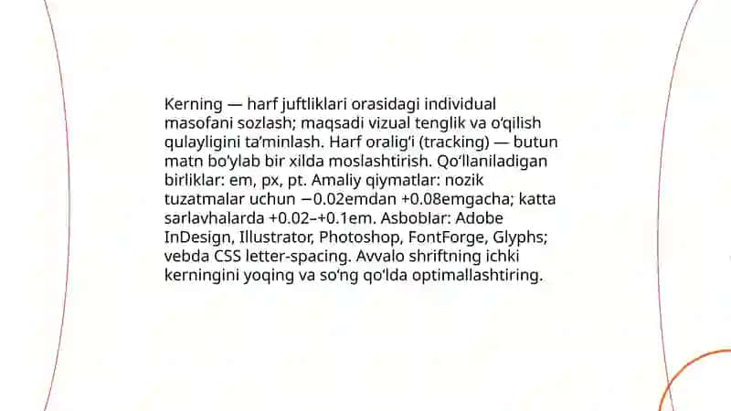 Shriftlarni farmatlash ishlari 4