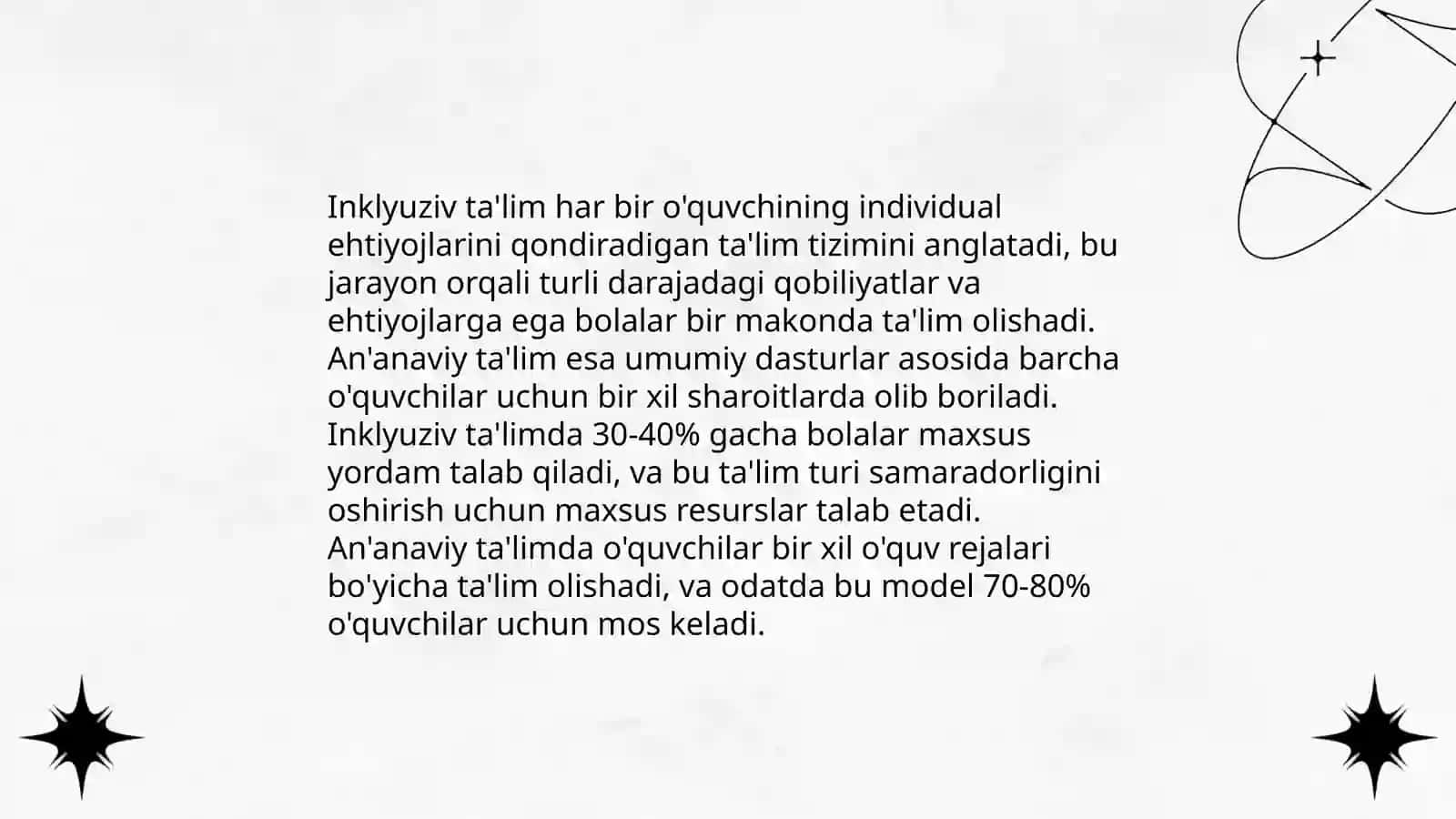 Inklyuziv va birgalikda o'qitish 4