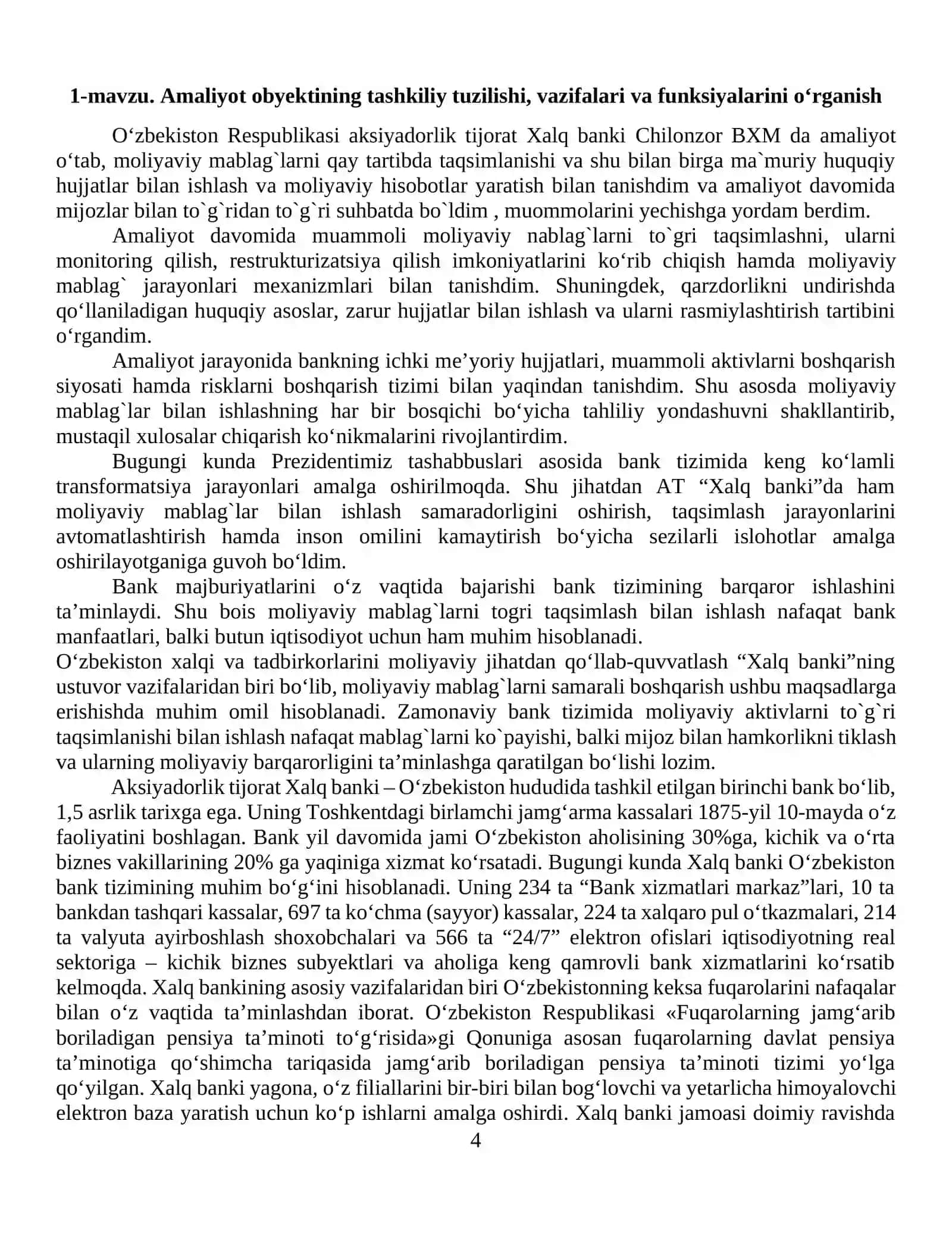 MALAKA AMALIYOTI DAFTARI ( Xalq banki ) 4