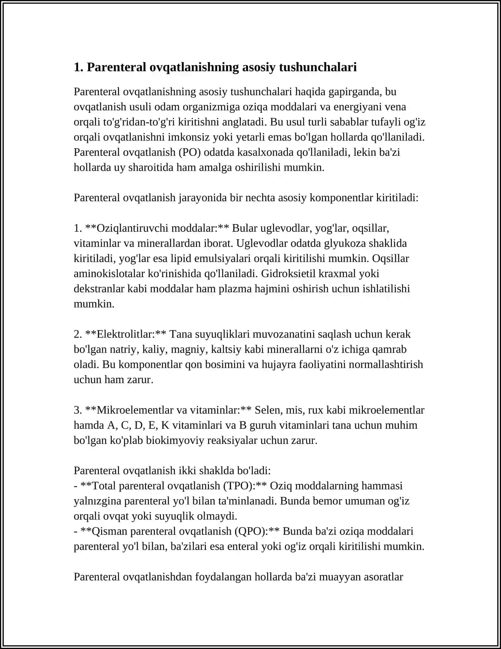 PARENTRIAL OVQATLANISH VA UNING KLINIK AHAMIYATI 4