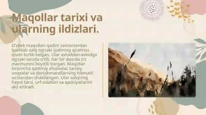O'zbek maqollarining tarbiyaviy ahamiyati; Donishmandlarning hikmatli so'zlari 4