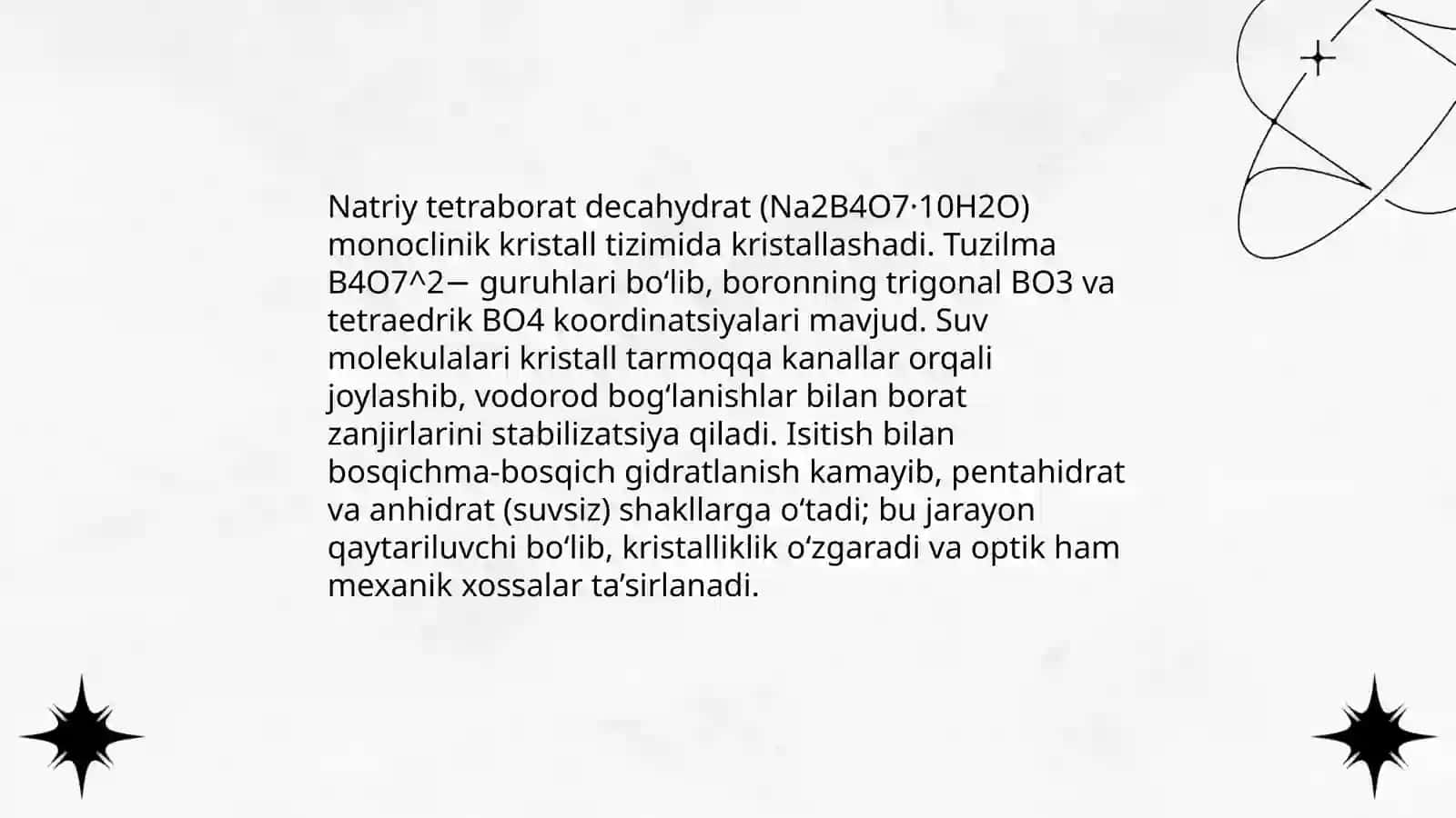 Natriy tetraborat tuzining olinishi va xossalari 4