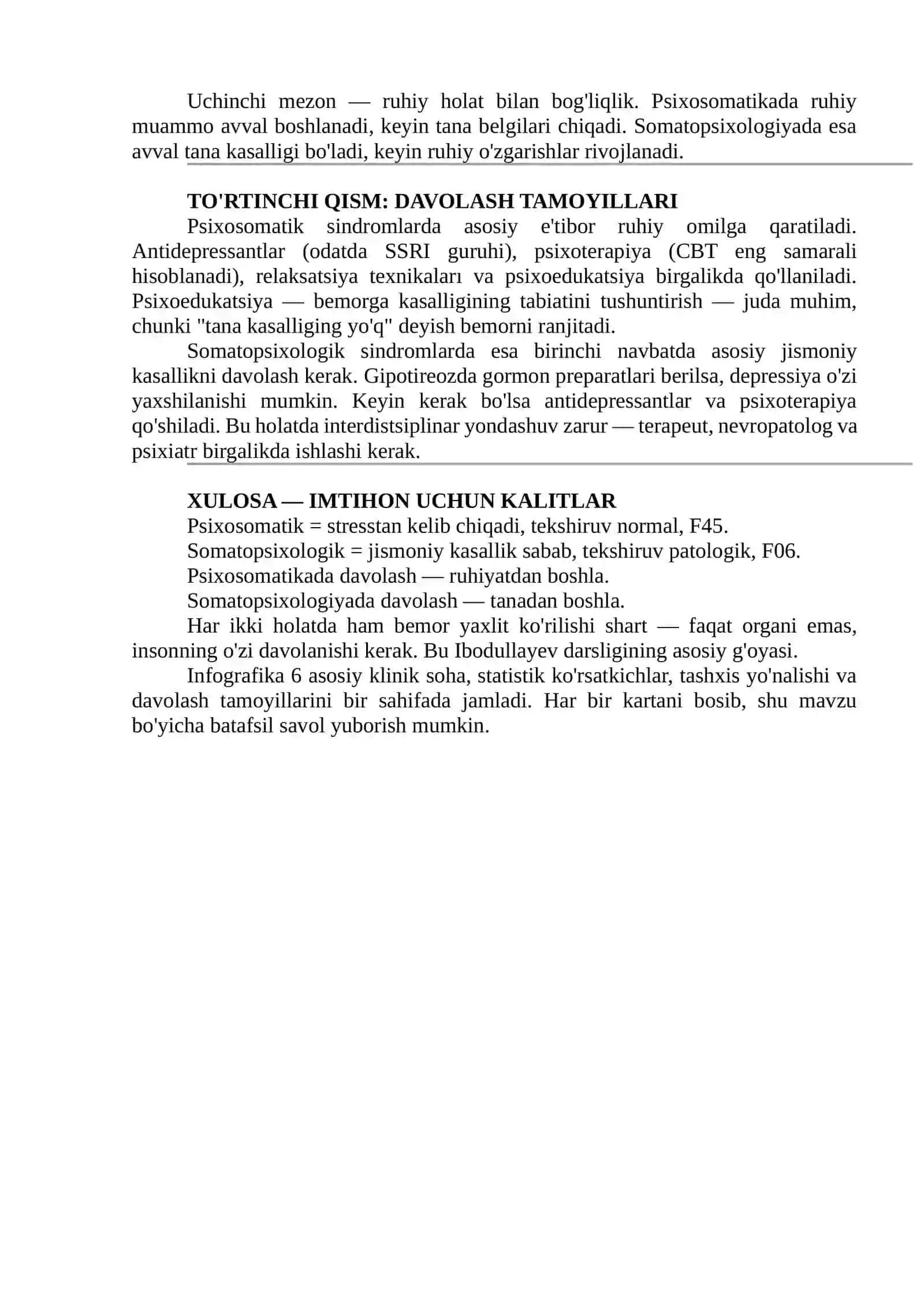 MA'RUZA: Psixosomatik tibbiyot 4