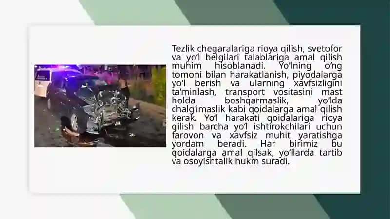 Yo'lharakati qoidalariga rioya qiling 4