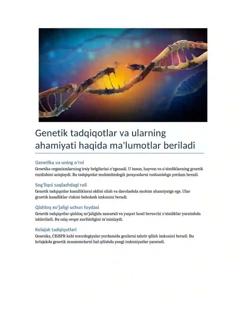 Genetika asoslari haqida ma'lumotlar 4