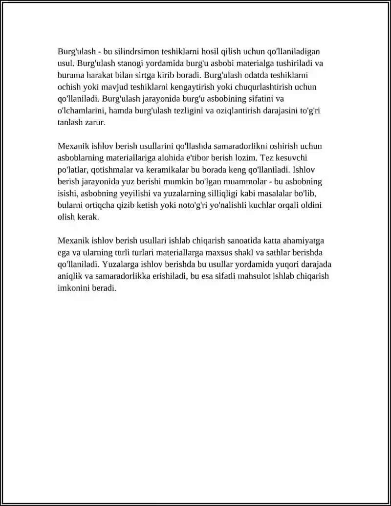 Mexanik Ishlov Berish Usullari 4