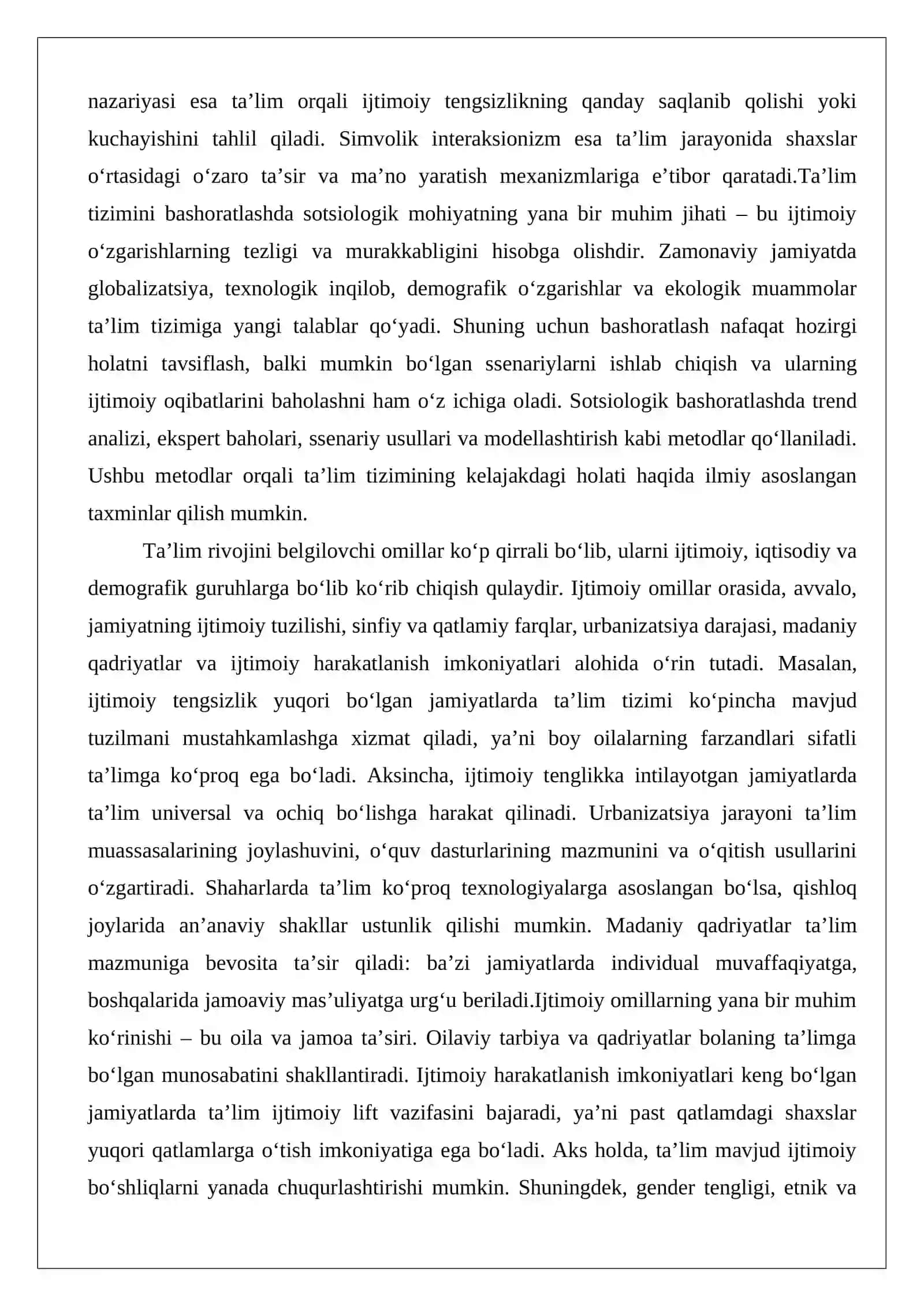 Ta'lim tizimini rivojlantirishni bashoratlash 4