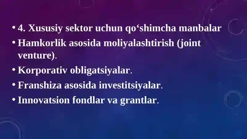 Moliyalashtirish manbalari 4