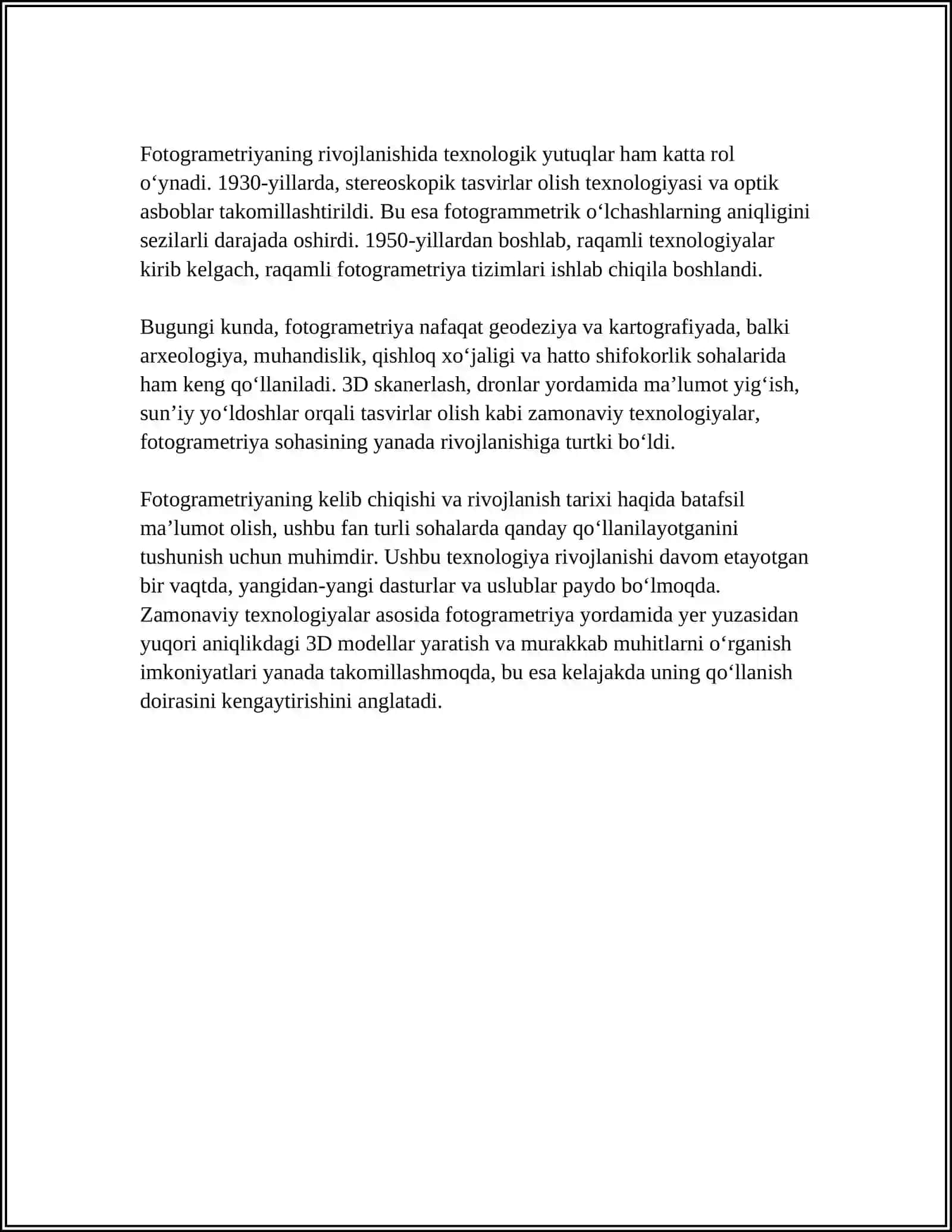 FOTOGRAMETRIYA FANINING TARIXI 4