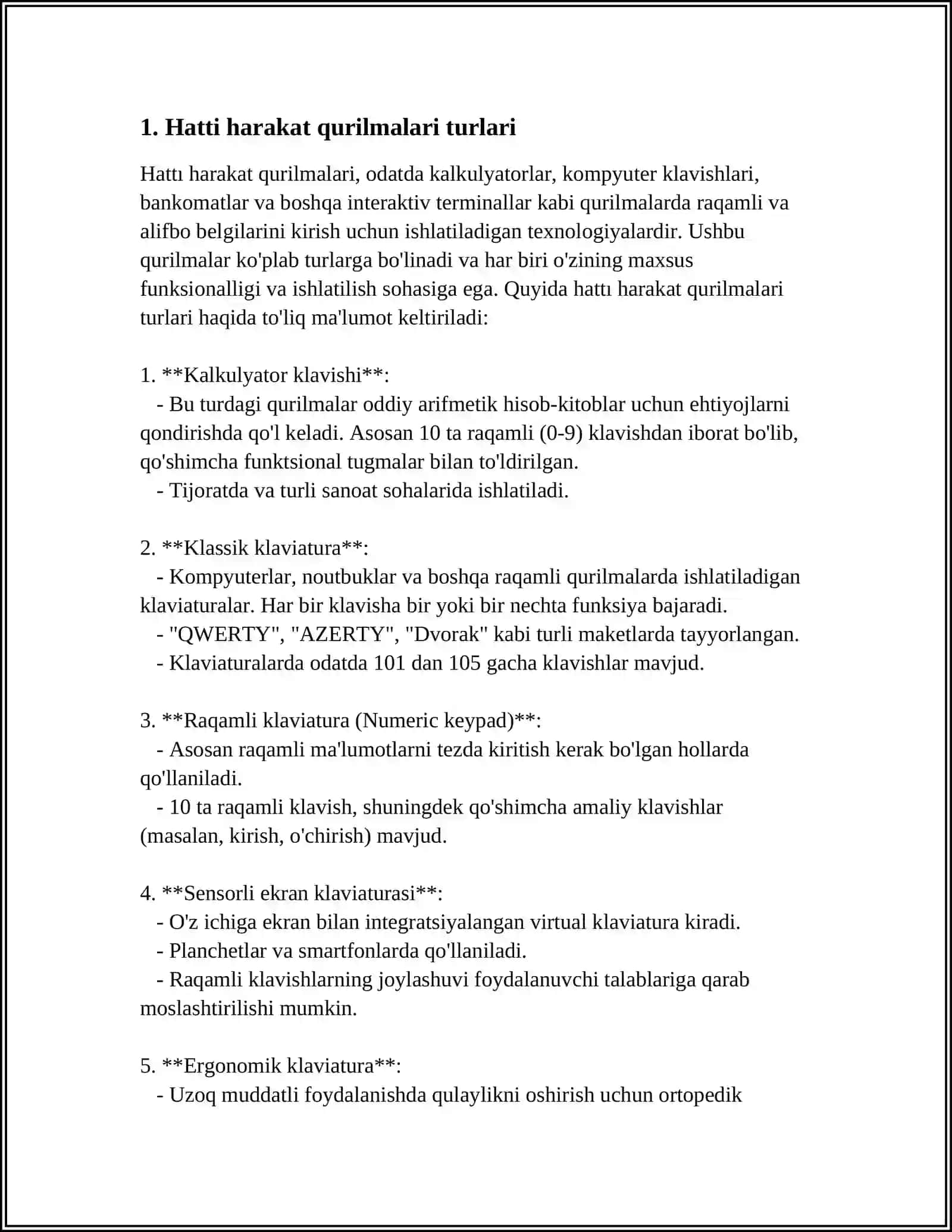 Hatti harakat qurilmalari haqida umumiy ma'lumot 4