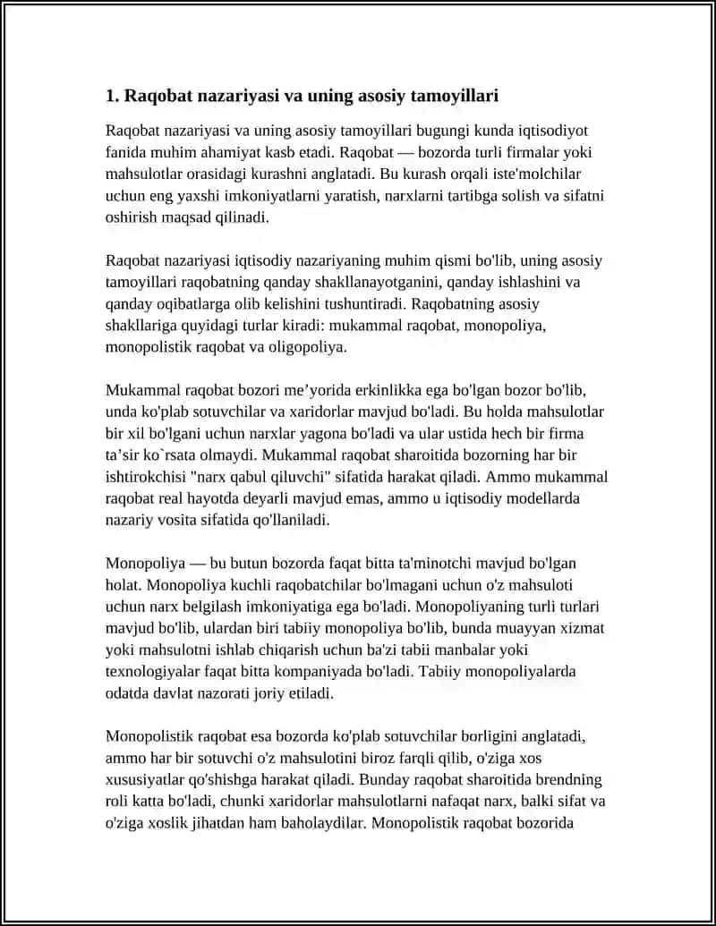 RAQOBAT VA MONOPOLIYA 4