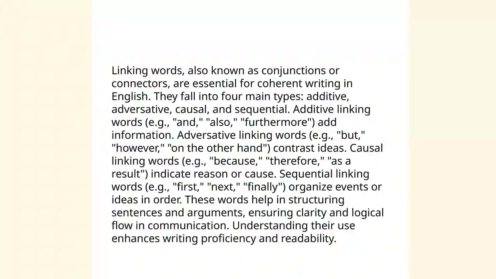 Linking words.Phrasal verbs 4
