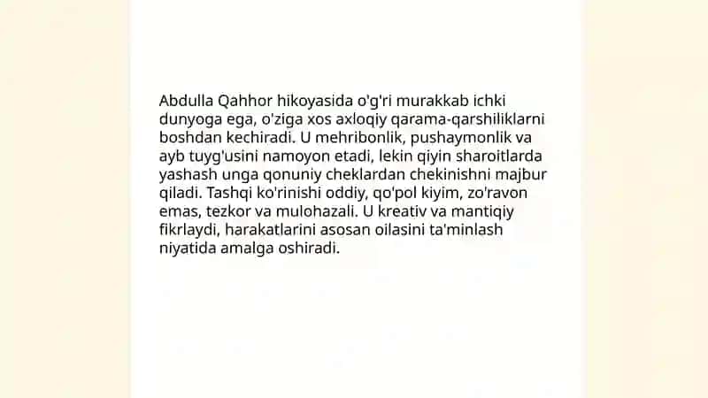 Abdulla Qahhor "O'g'ri" hikoyasi 4