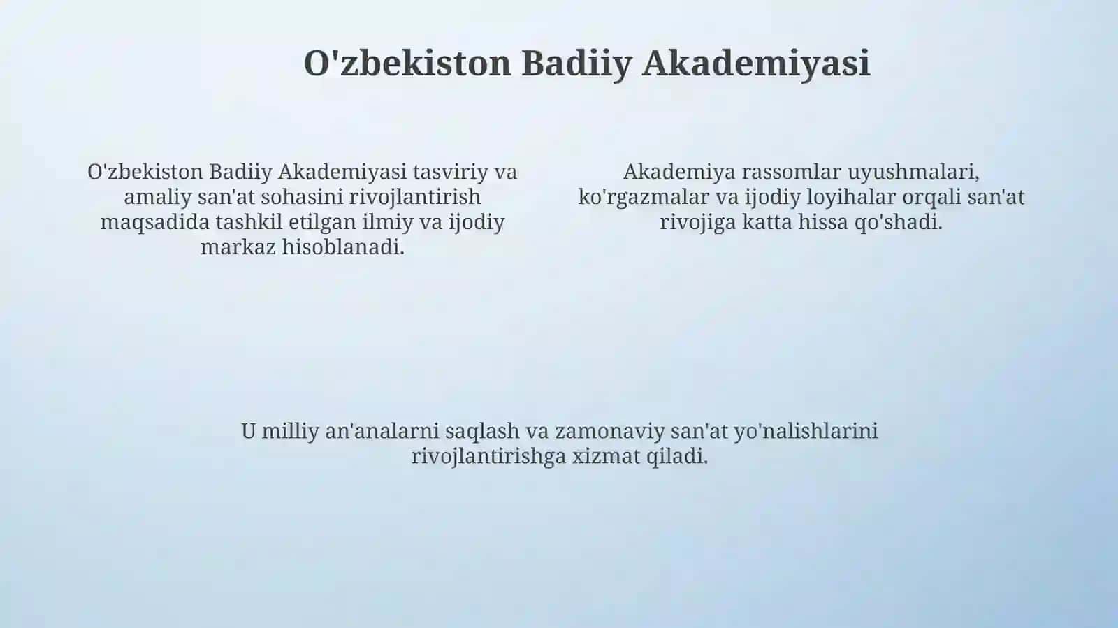 O'zbekiston Badiiy Akademiyasi 4