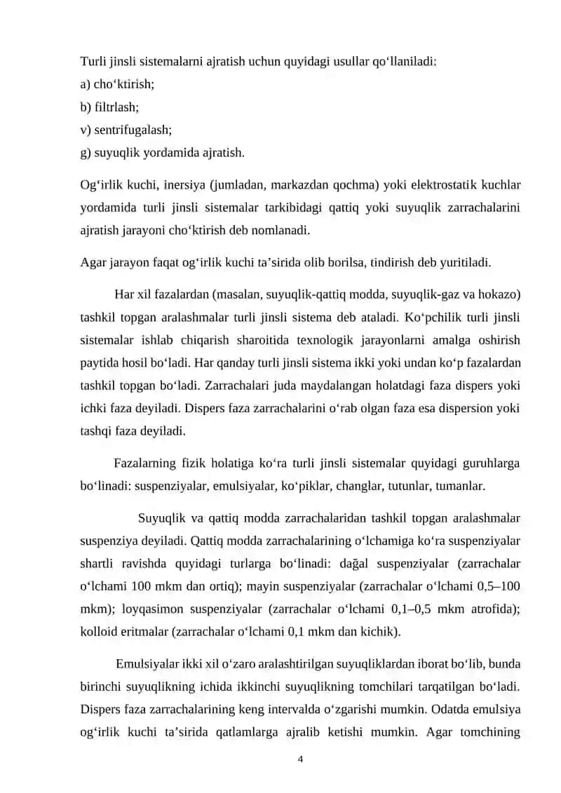 Ajratish usullari 4