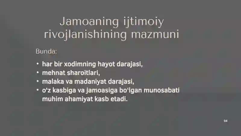 Jamoaning ijtimoiy rivojlanishi 4