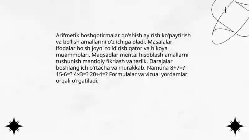 Boshlang'ich sinf matematika boshqotirmalari 4