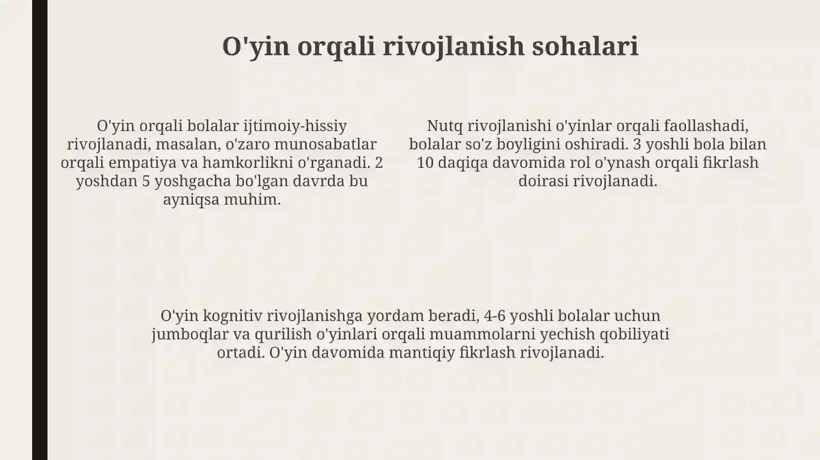 Maktabgacha yoshdagi bolalar uchun o'yinning ahamiyati 4