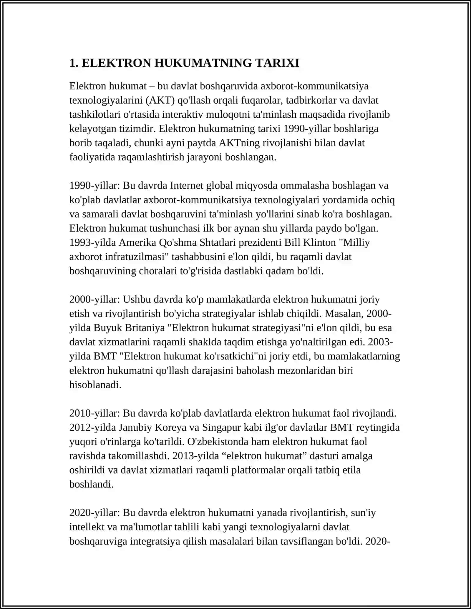 ELEKTRON HUKUMATNI RIVOJLANTIRISH REYTINGI 4