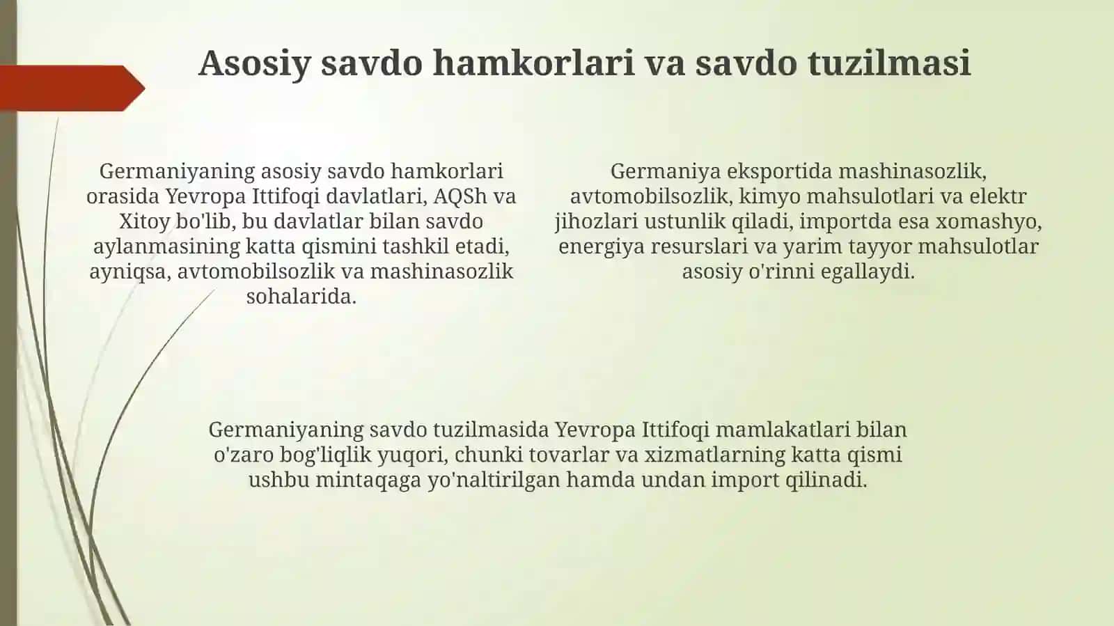 Germaniya Federativ Respublikasi jahon mamlakatlar bilan iqtisodiy munosobatlari 4