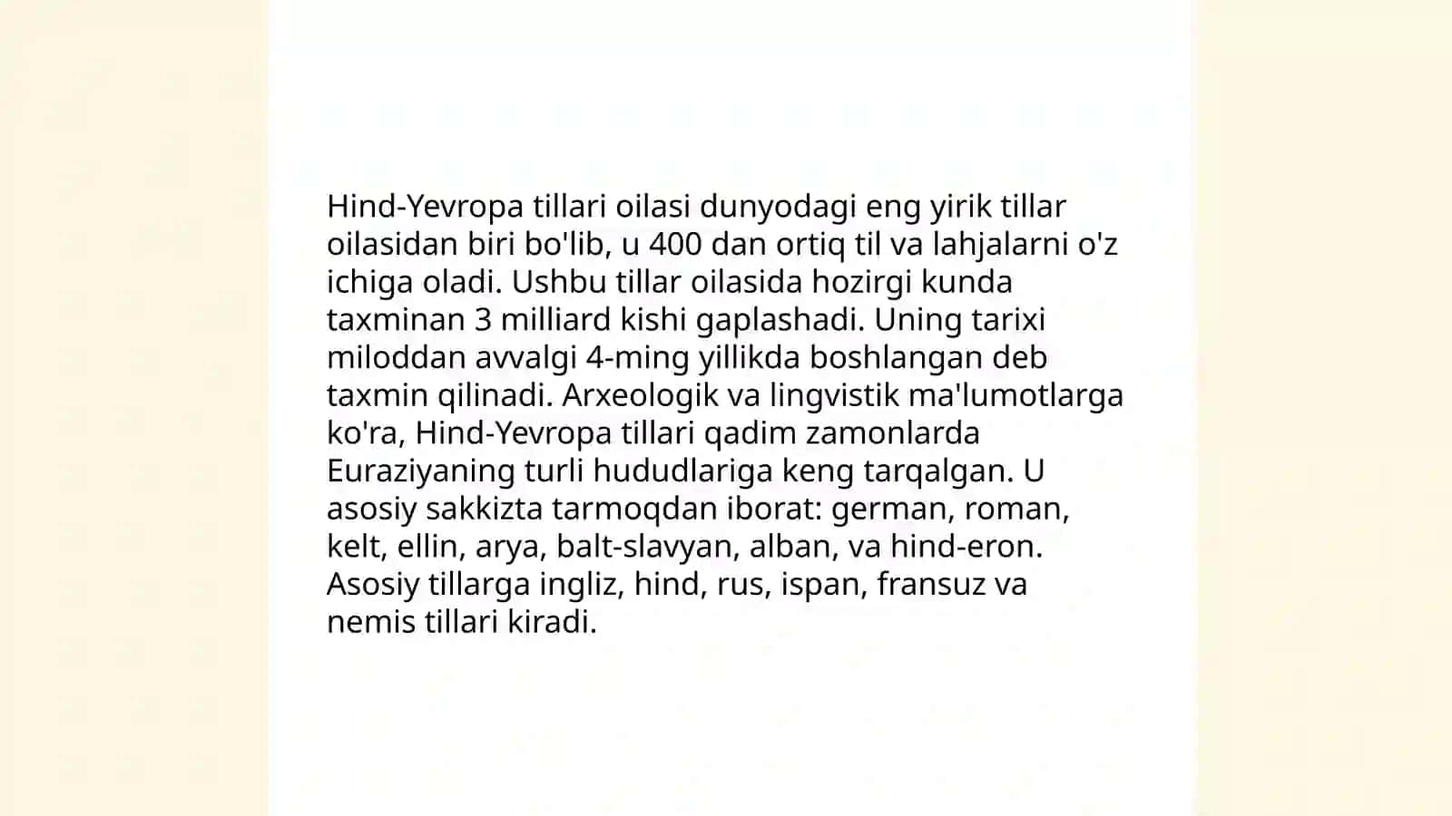 Ingliz tili va hind yevropa tillari oilasi 4