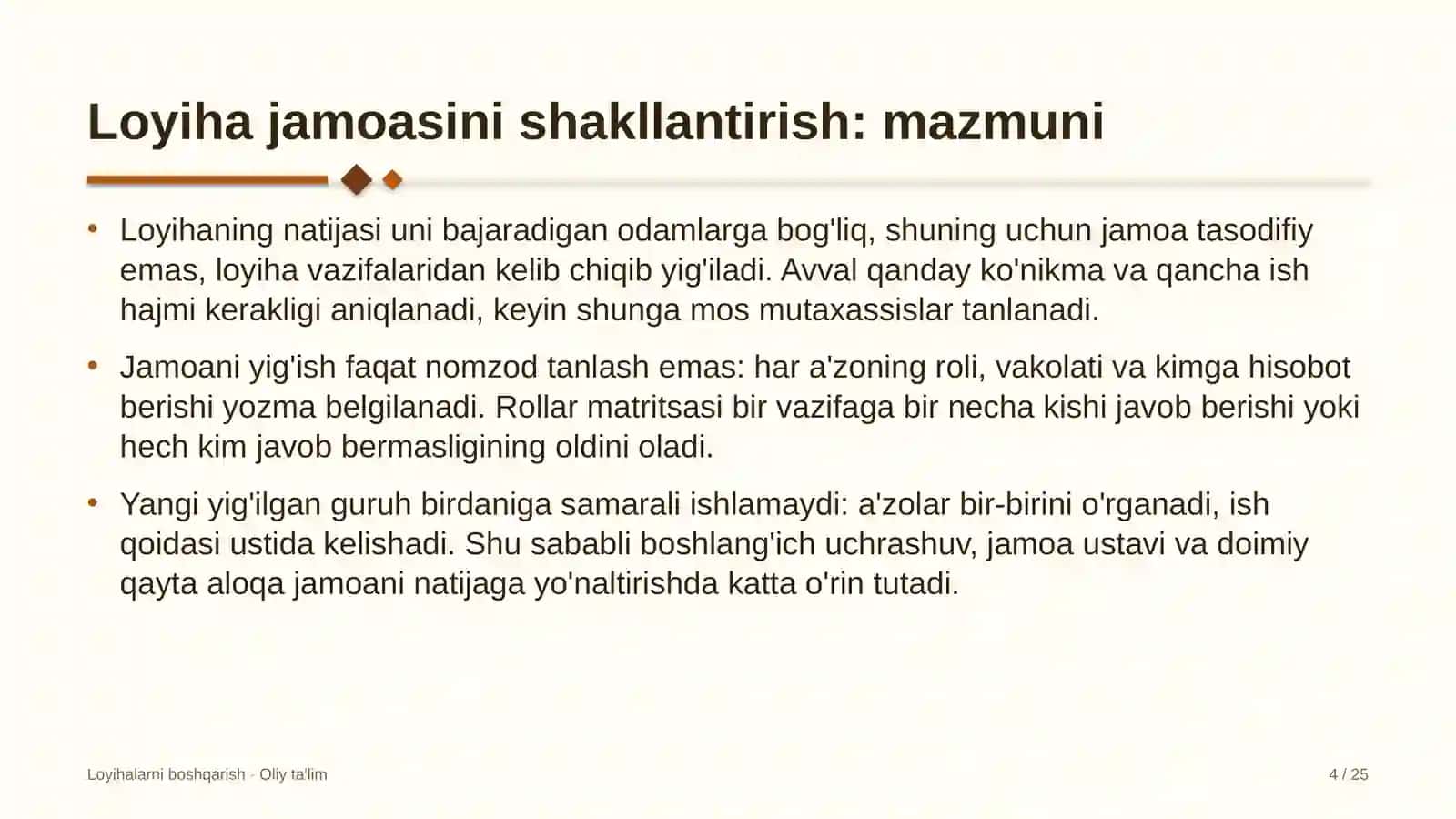 chegara qo'shinlarida loyiha jamoasini shakllantirish 6112 4