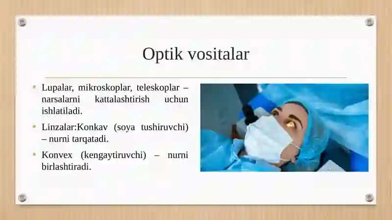 Optika asoslari va ko‘zning optik sistemasi 4